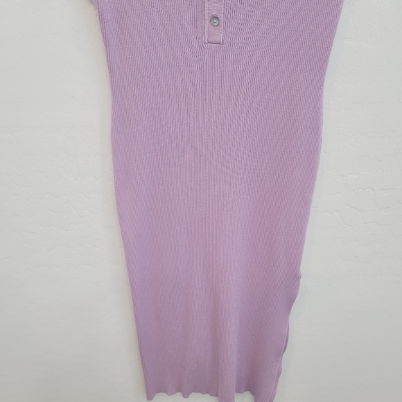 House of Harlow 1960 Lavender Ribbed Knit Polo Midi Dress Women's Size Large - Picture 10 of 12